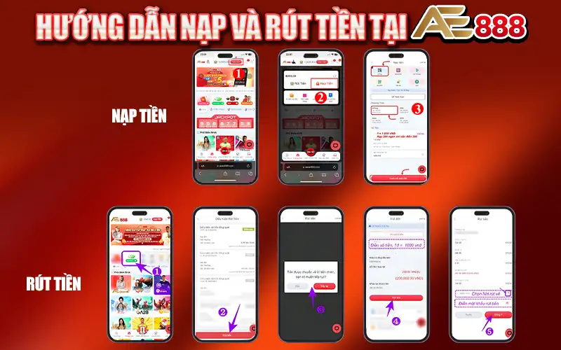 Hướng dẫn nạp và rút tiền tại AE888